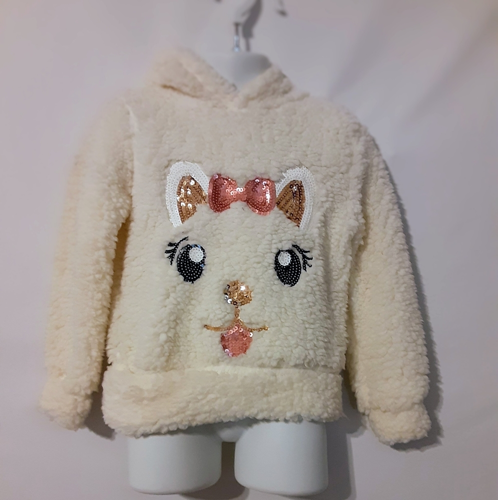 Girls plush long sleeve hoodie